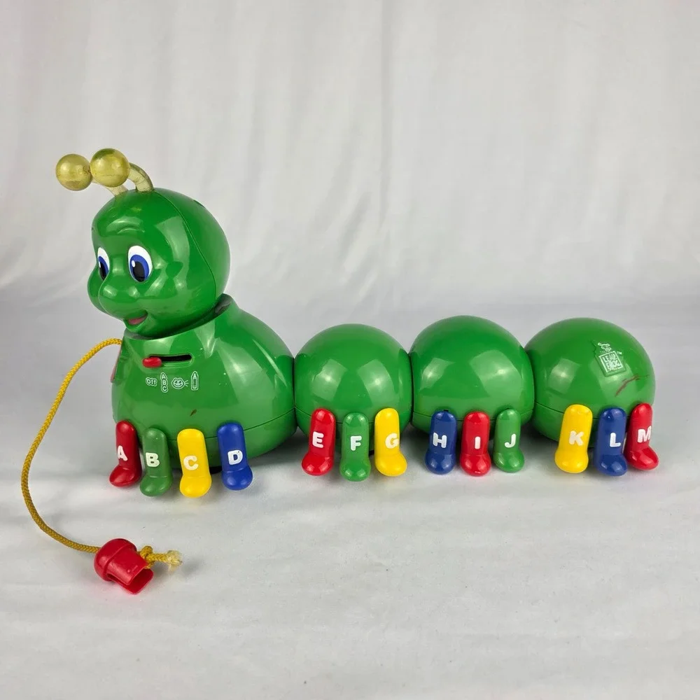 LeapFrog 1999 Alphabet Pal Pull Toy Caterpillar‎ ABC Learning Green READ COND.